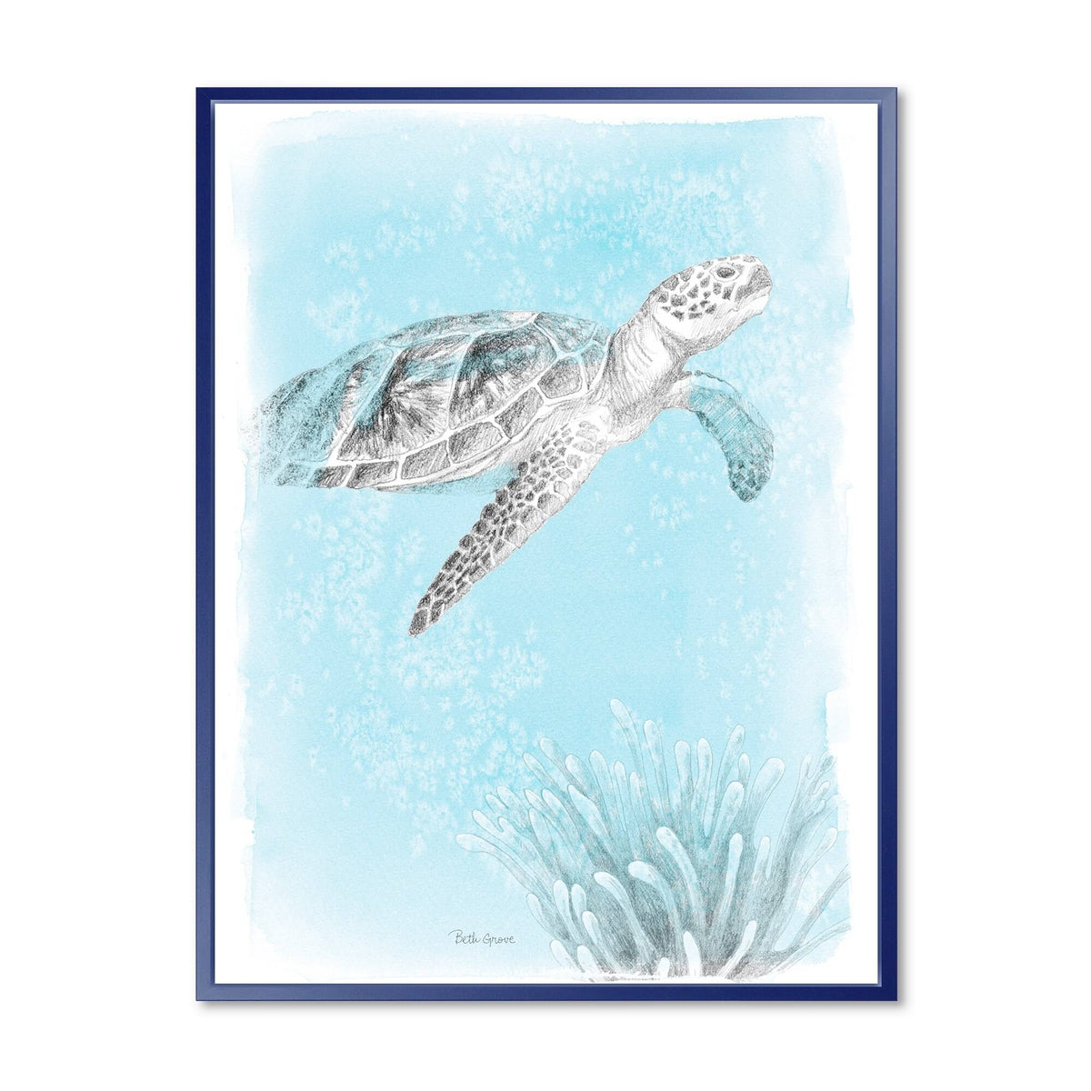 Grey Blue Framed Canvas Q626801