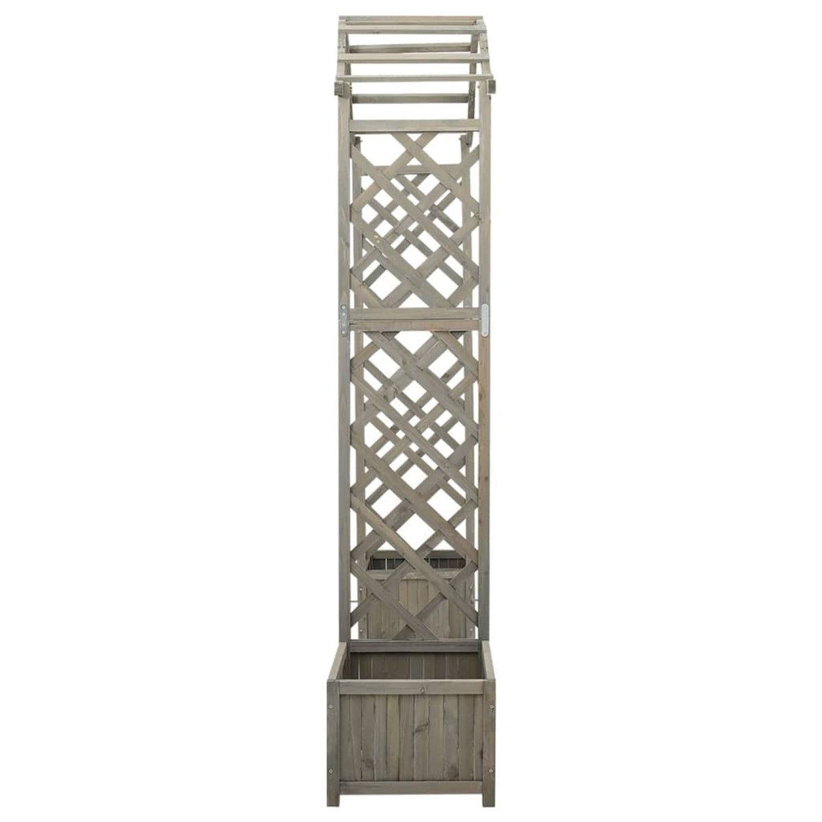 Gray Solid Firwood Garden Pergola with Planter U2943