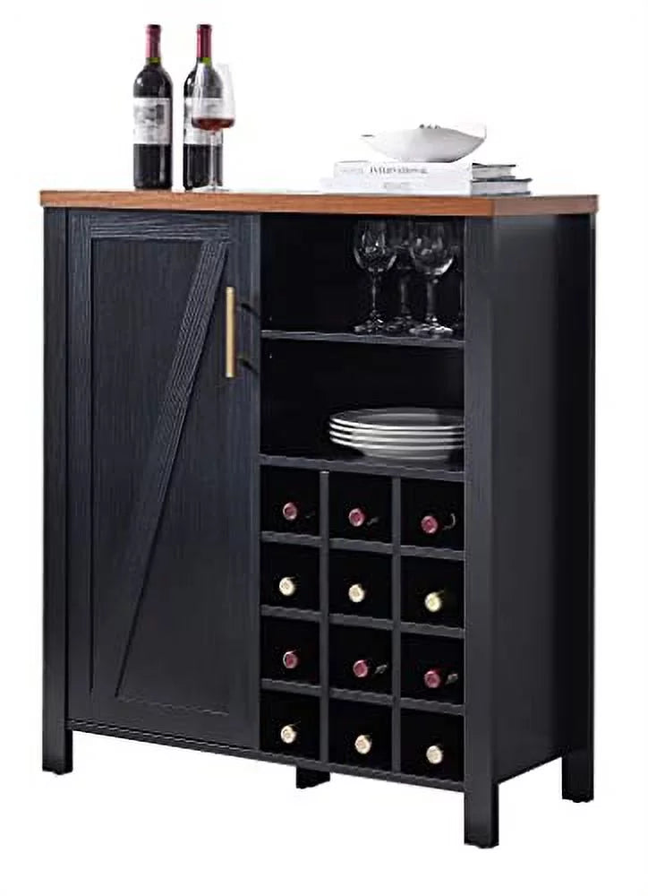 Black Sideboard Buffet Wine Liquor Bar Cabinet D5319