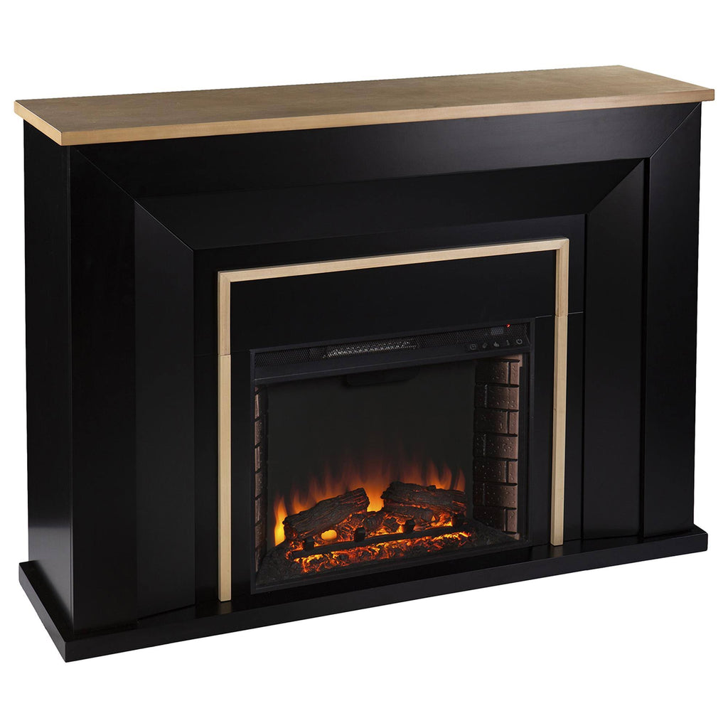 Black/Natural Electric Fireplace V22592