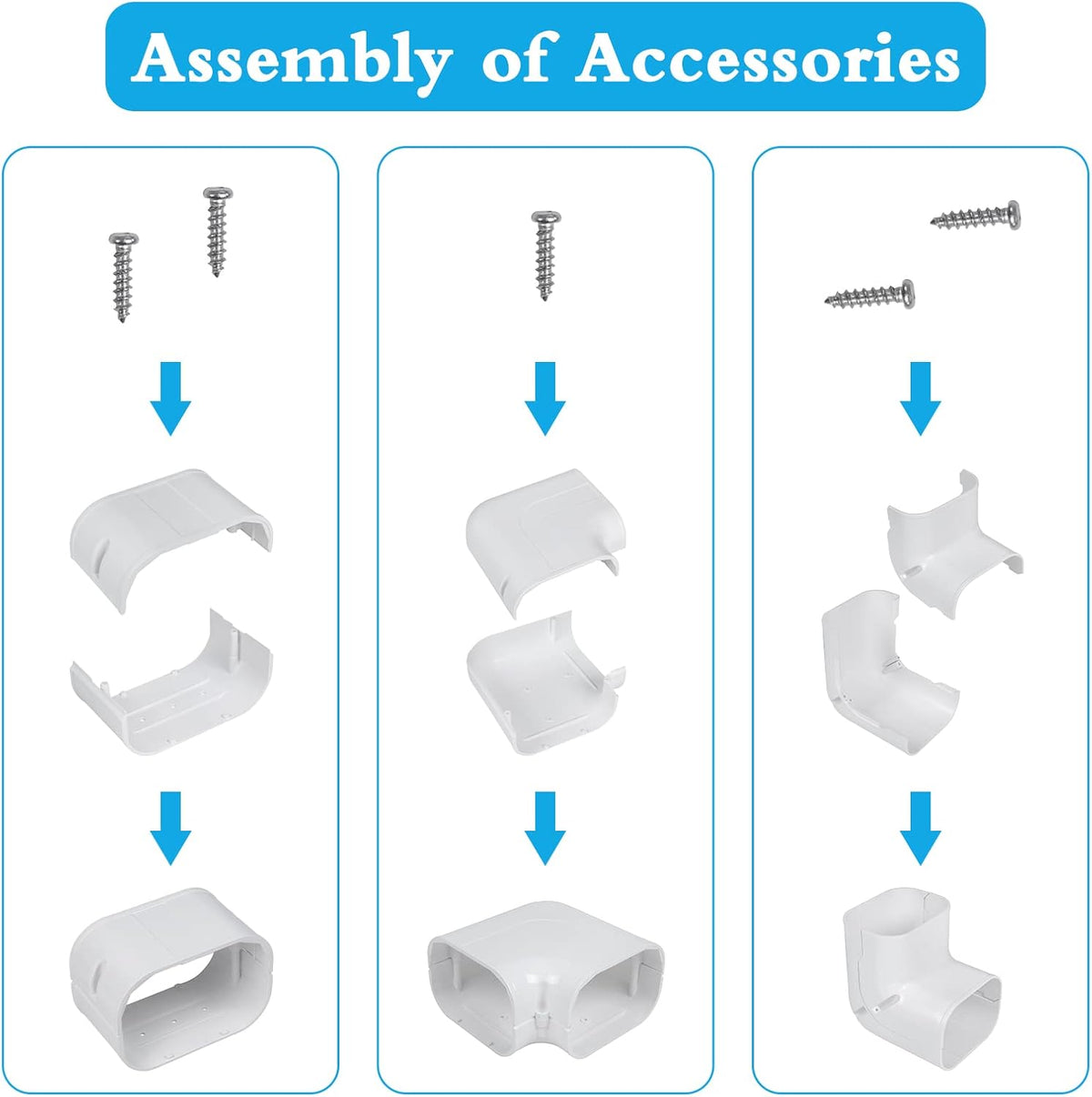17Ft PVC Decorative Line Set Cover Kit for Ductless Mini Split Air Conditioners J6641