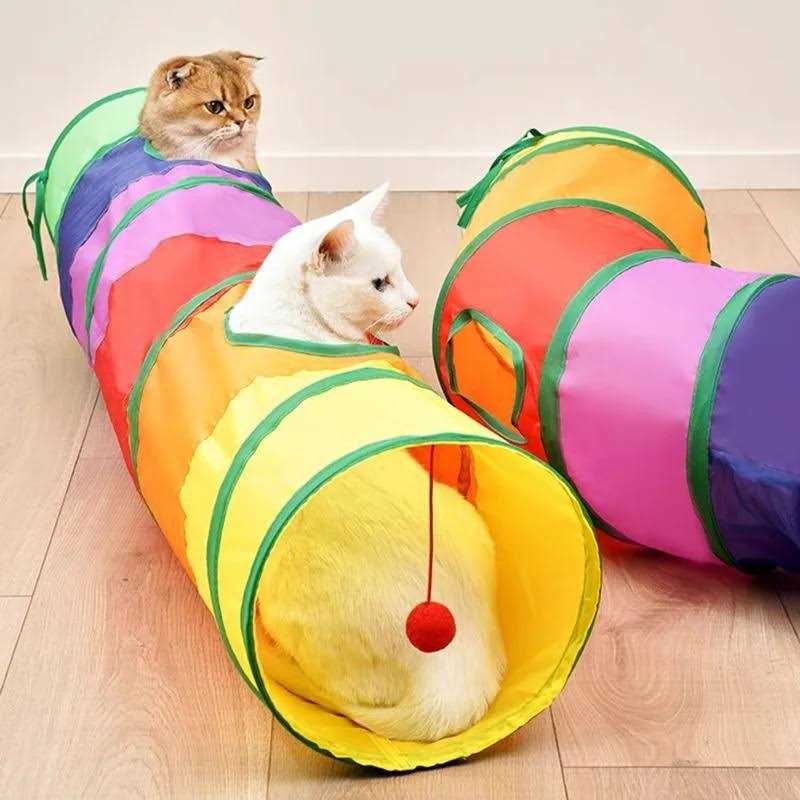 Cat Toy Tunnel and Cubes Interactive Collapsible Playground T8006