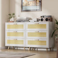 Black 3 Drawer Rattan Dresser O174816