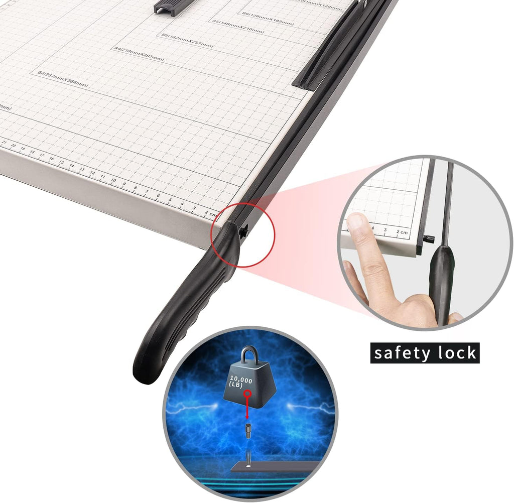Guillotine Paper Trimmer 15” Cutting Length with Safety Blade Lock X38044