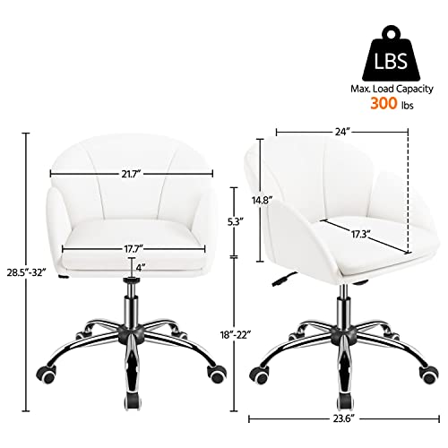 Pink Upholstered Swivel Desk Chair with Armrests V836