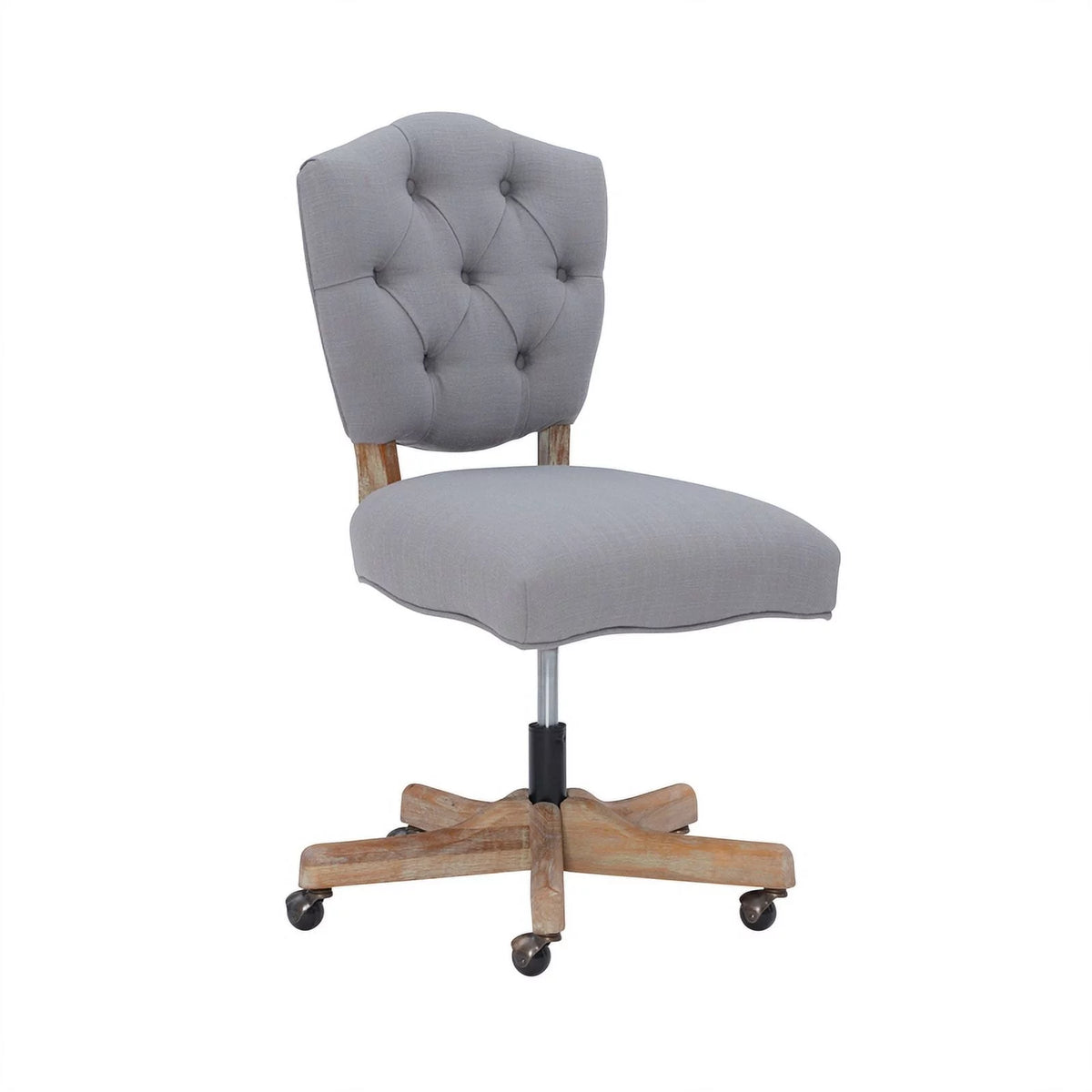 Gray Wood Upholstered Swivel Office Chair P400