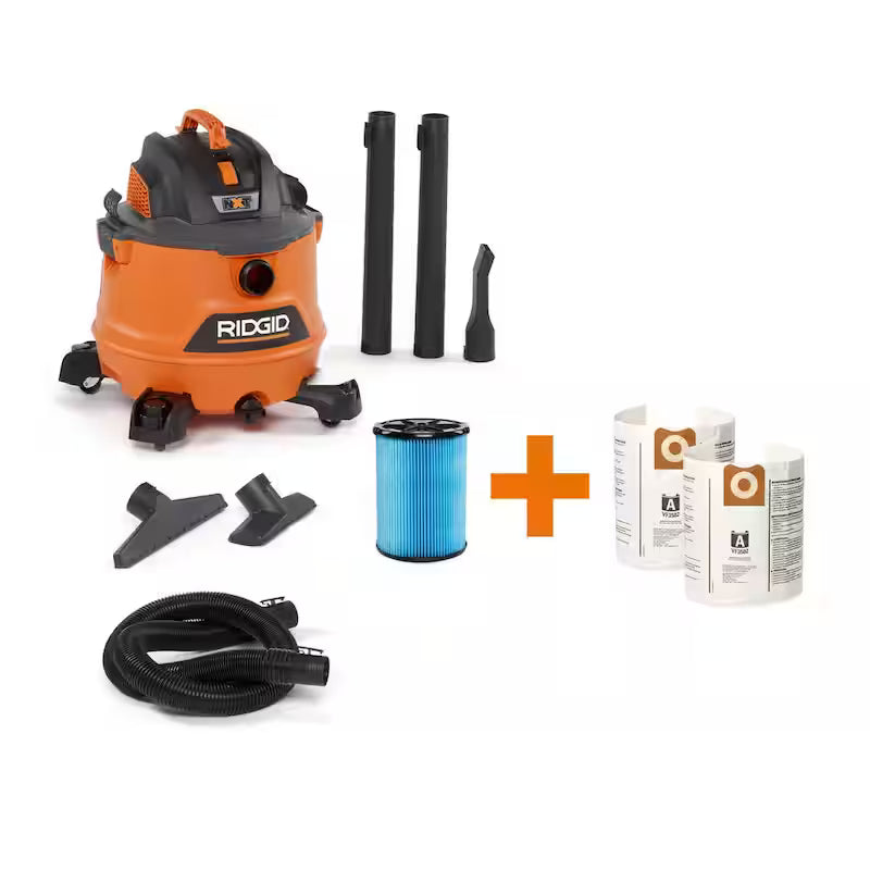 14 Gallon 6.0 Peak HP Wet/Dry Shop Vacuum with Filter and Hose S1609