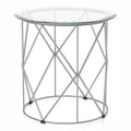 Contemporary Glass Top Round End Table L86859