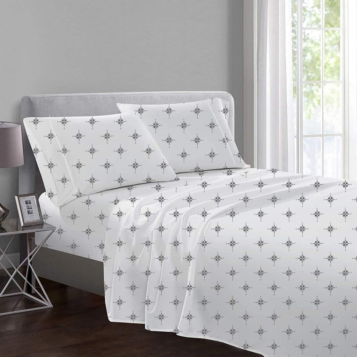 Ivory California King Size 4 Pcs Bed Sheets Set T70419