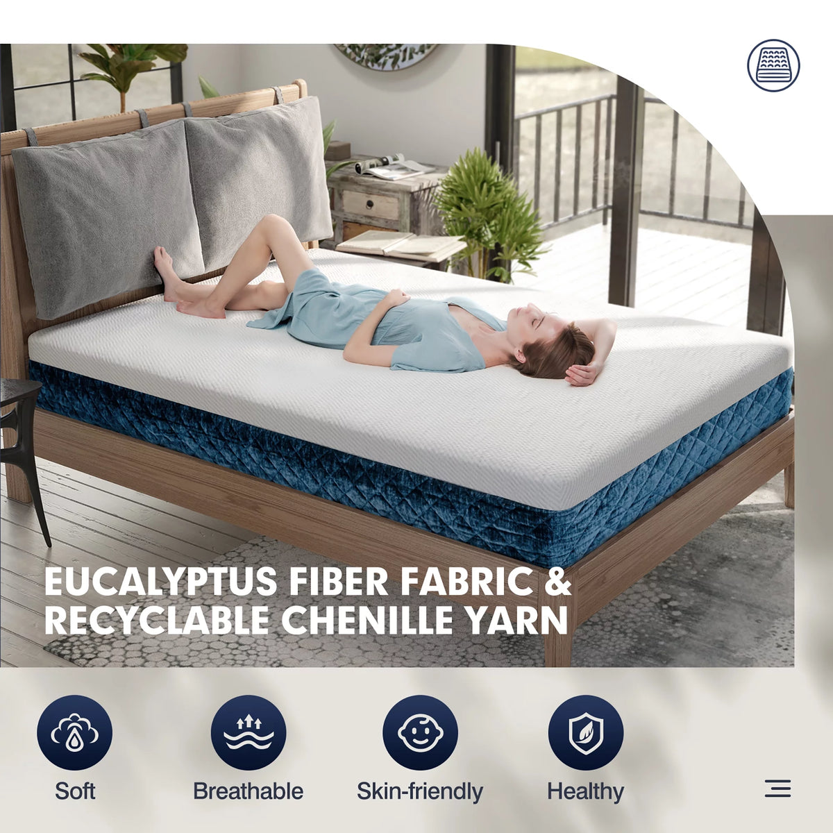 10'' Plush Gel Memory Foam Hybrid Mattress Full E268