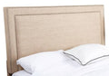 Beige Linen Nailhead Trim Headboard, King/California King C33057