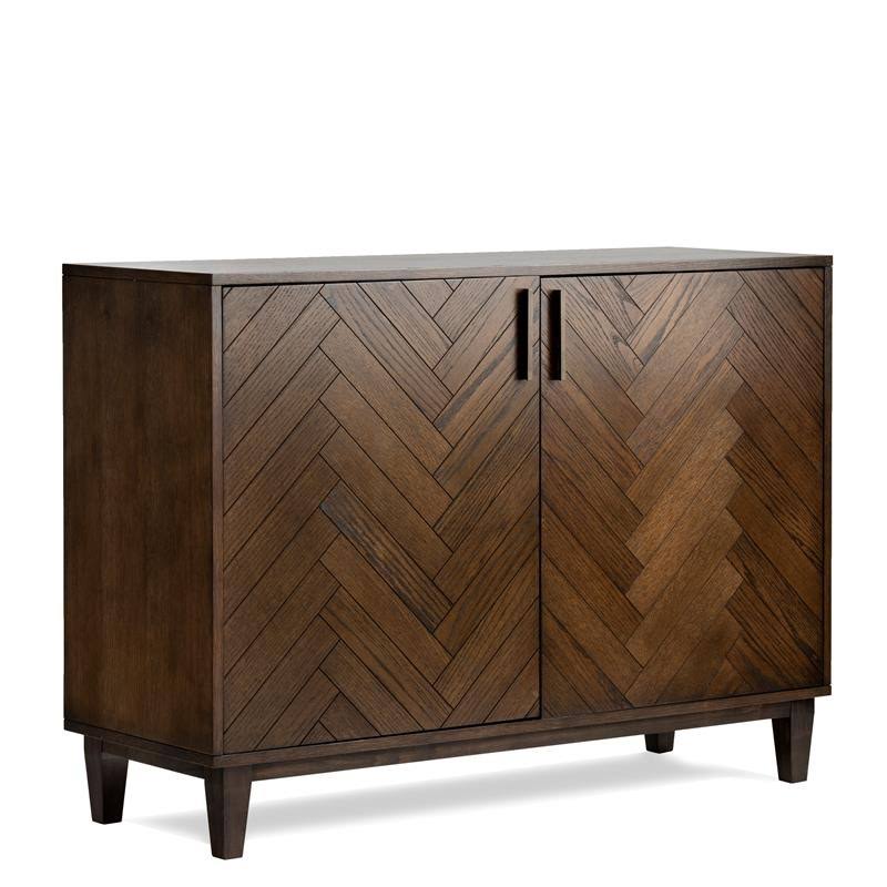 2 Door Oak Chevron Cabinet U1186