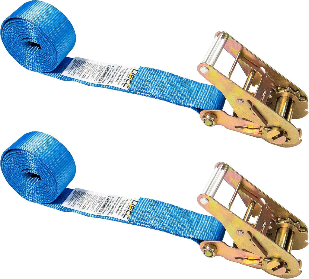 Blue 2 Inch x 20 Foot Ratchet Straps 2 Pack P19933