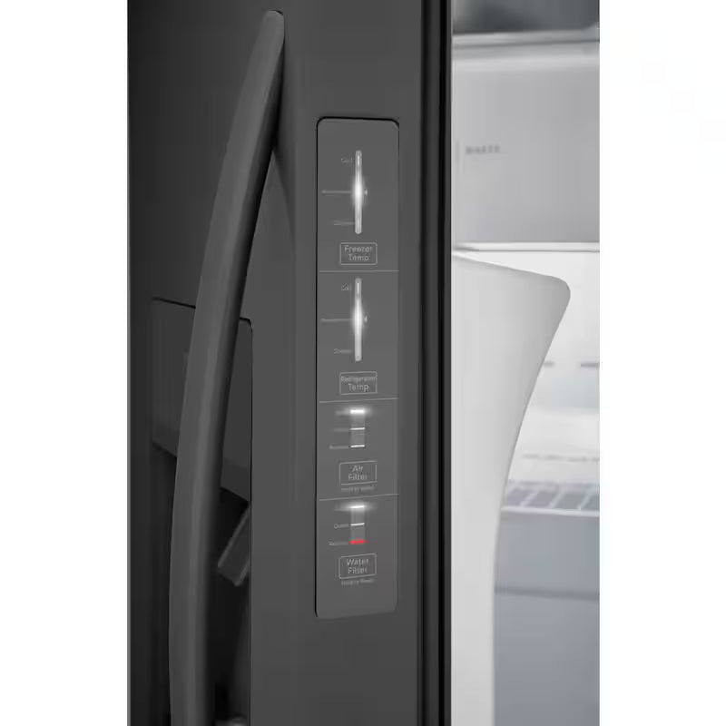 36 in. 25.6 cu. ft. Black Stainless Steel Side by Side Refrigerator P369