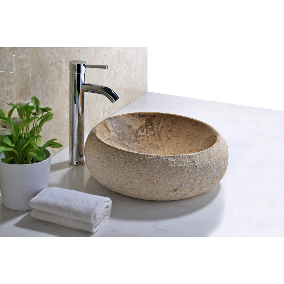 Classic Cream Marble Vessel Sink P5524