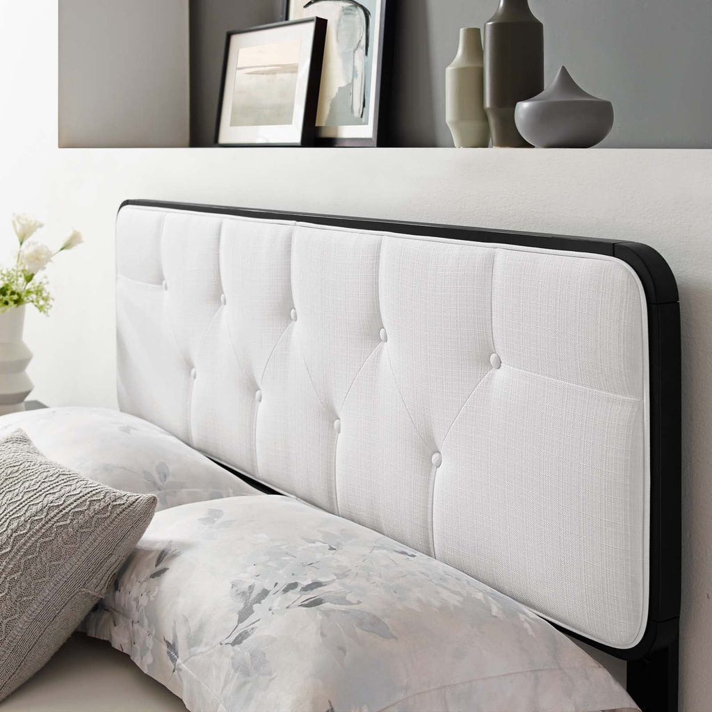 Tufted Twin Fabric and Wood Headboard P505