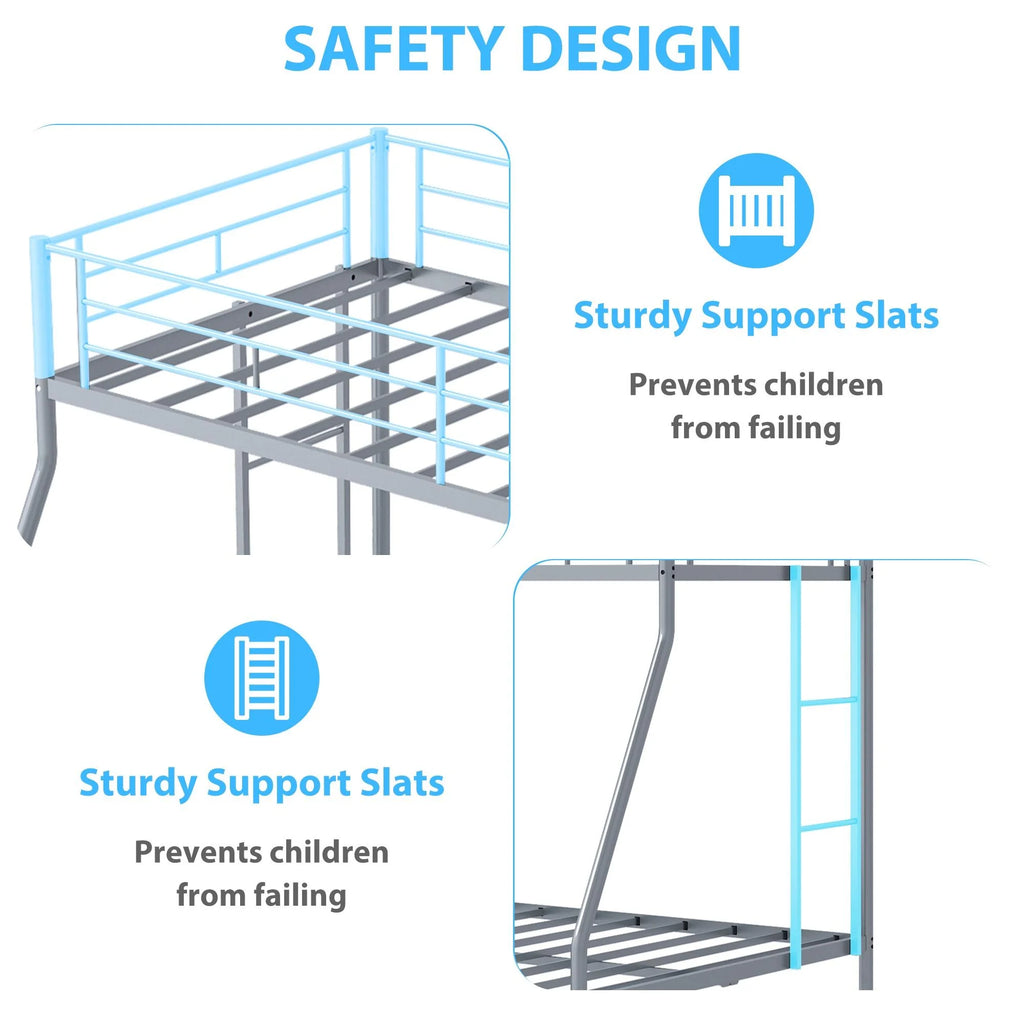 Black Twin Over Full Metal Bunk Beds with Trundle E3455