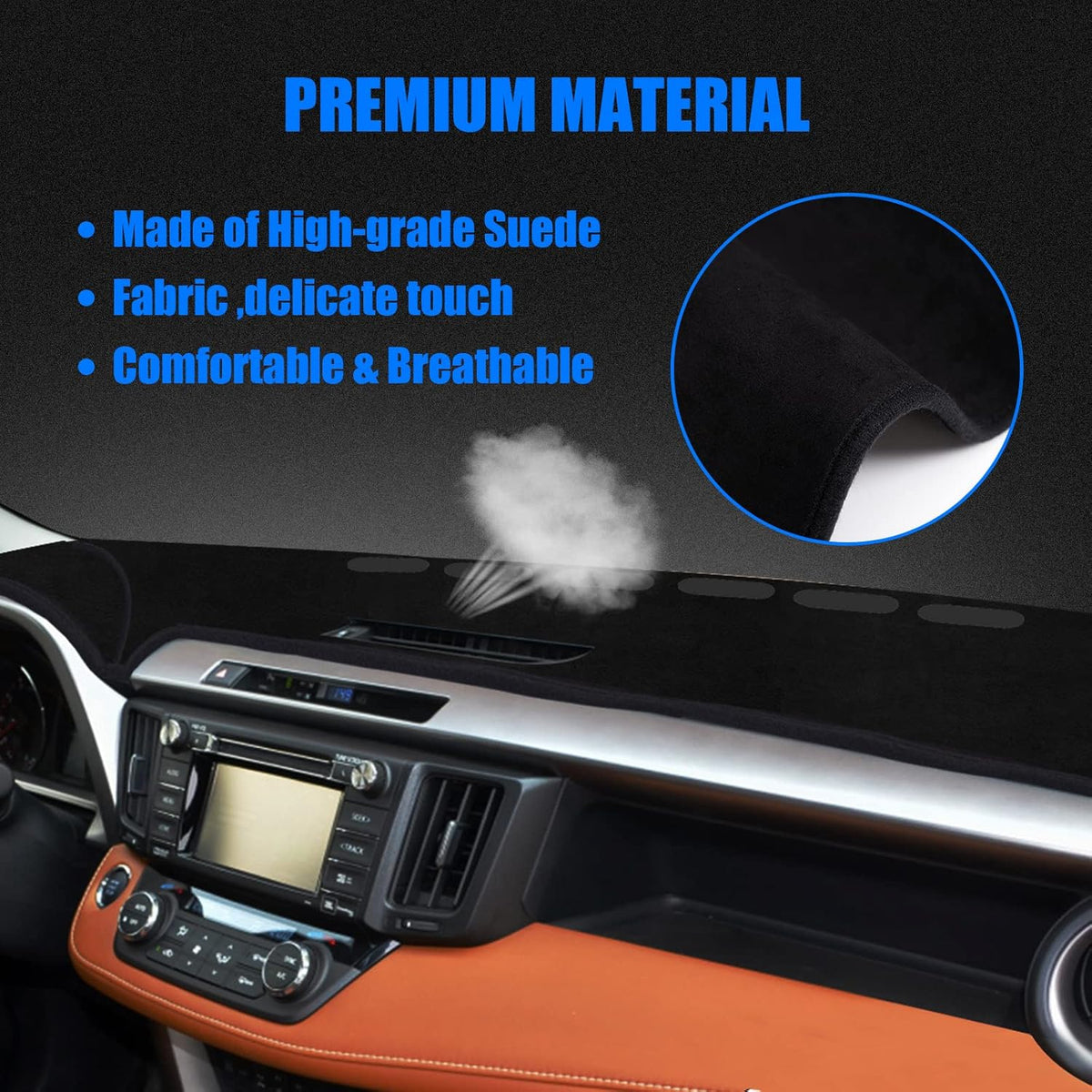 Black Custom Fit Dashboard Cover for Jeep Grand Cherokee 2011-2021 S593