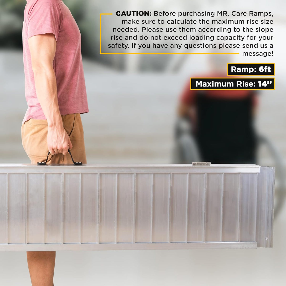 Portable Lightweight Foldable Wheelchair Ramp with Handle 4FT Y852929