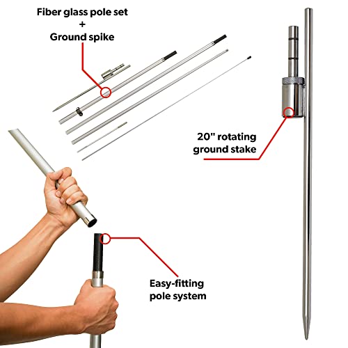 12 Feet Tall Fiberglass Pole Kit with Ground Spike K198