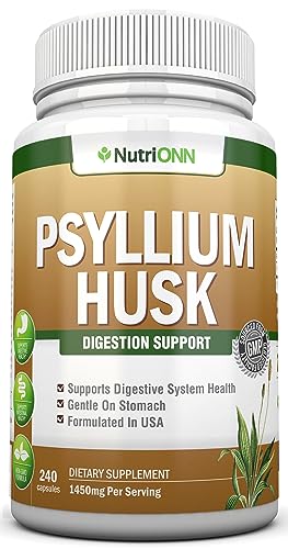240 Capsules Psyllium Husk Capsules 1450mg Per Serving Double Strength R106165