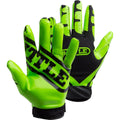 Large Neon Green/Black Football Gloves E2286