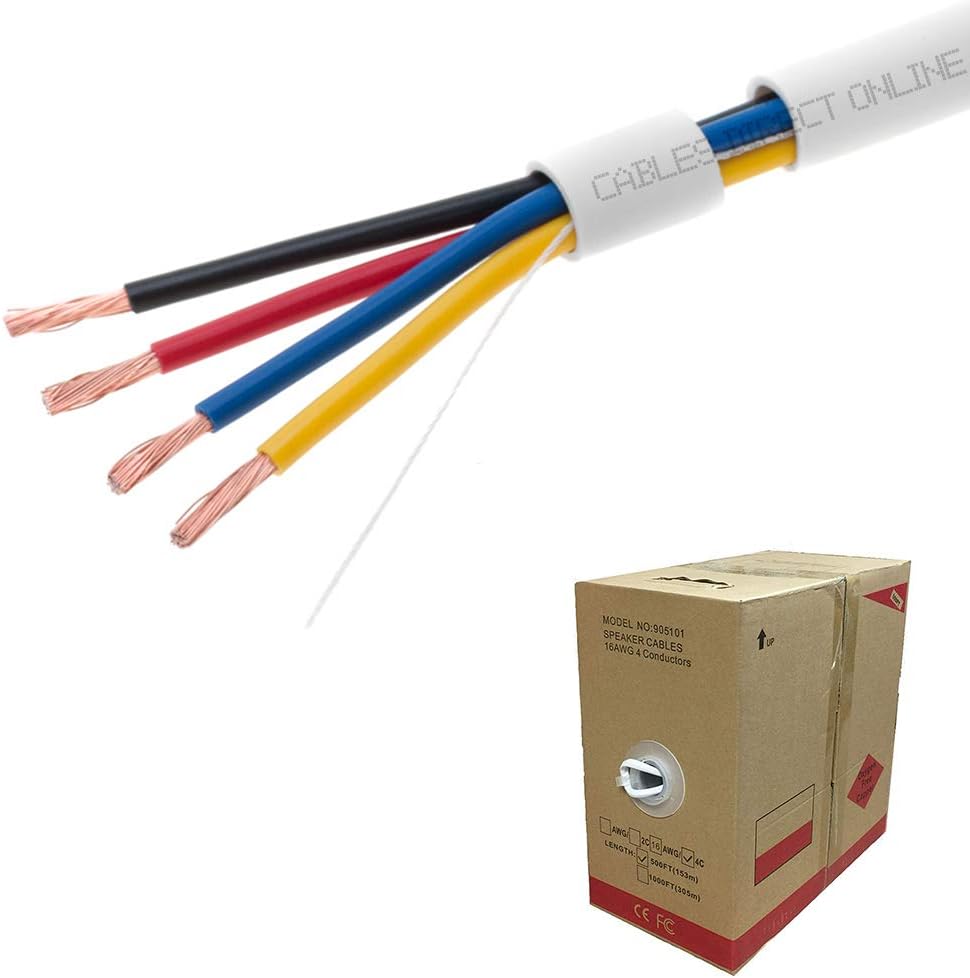 16/4 16AWG CL2 Bulk Speaker Wire 500ft A7631