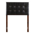 Black Twin Upholstered Tufted Panel Headboard K79427