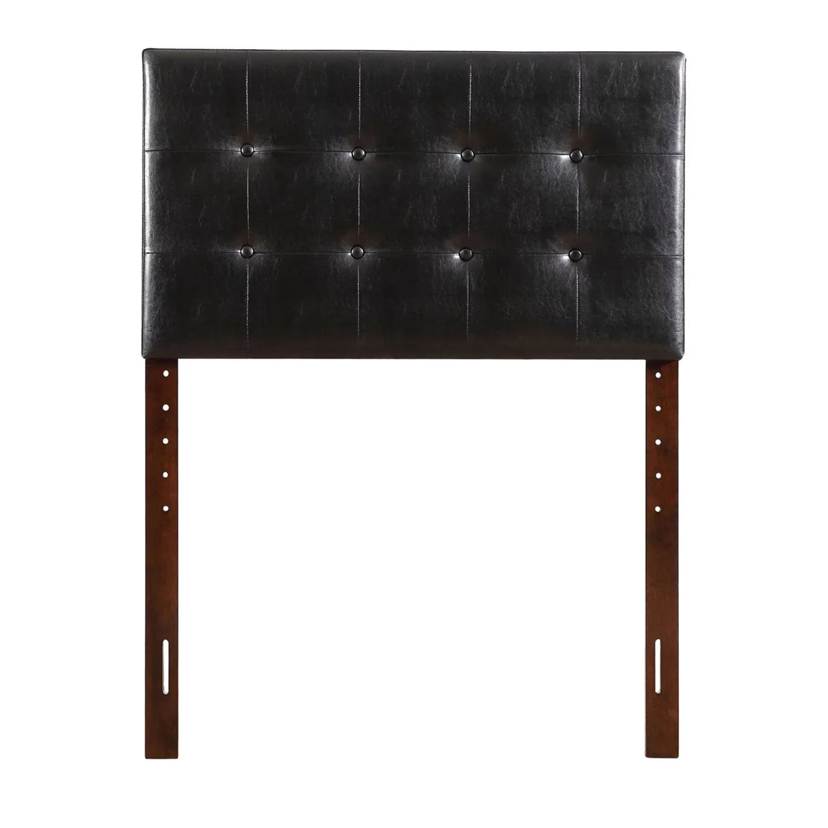 Black Twin Upholstered Tufted Panel Headboard K79427