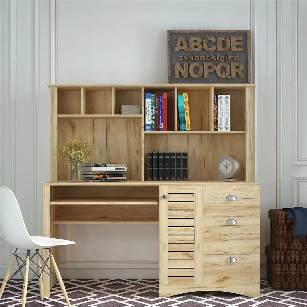 Computer Desk with Drawers & Bookshelf K84112
