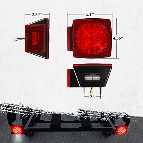 12V Submersible Square LED Trailer Light O130