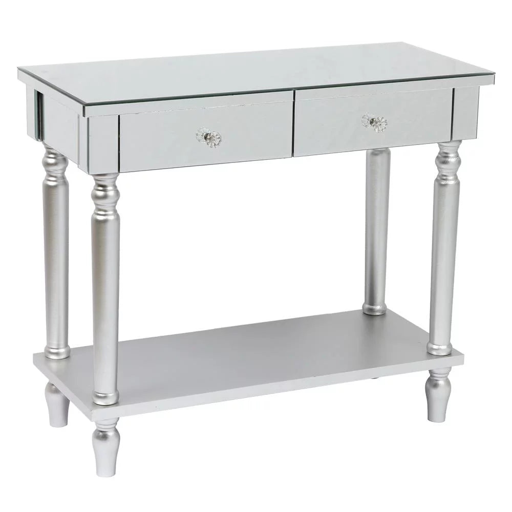 Mirrored Console Table with Drawers and Shelf P1908