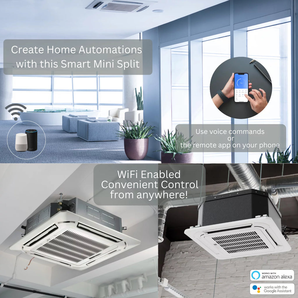 24000 BTU 230V Ceiling Cassette Mini Split Heat Pump Air Conditioner W589655