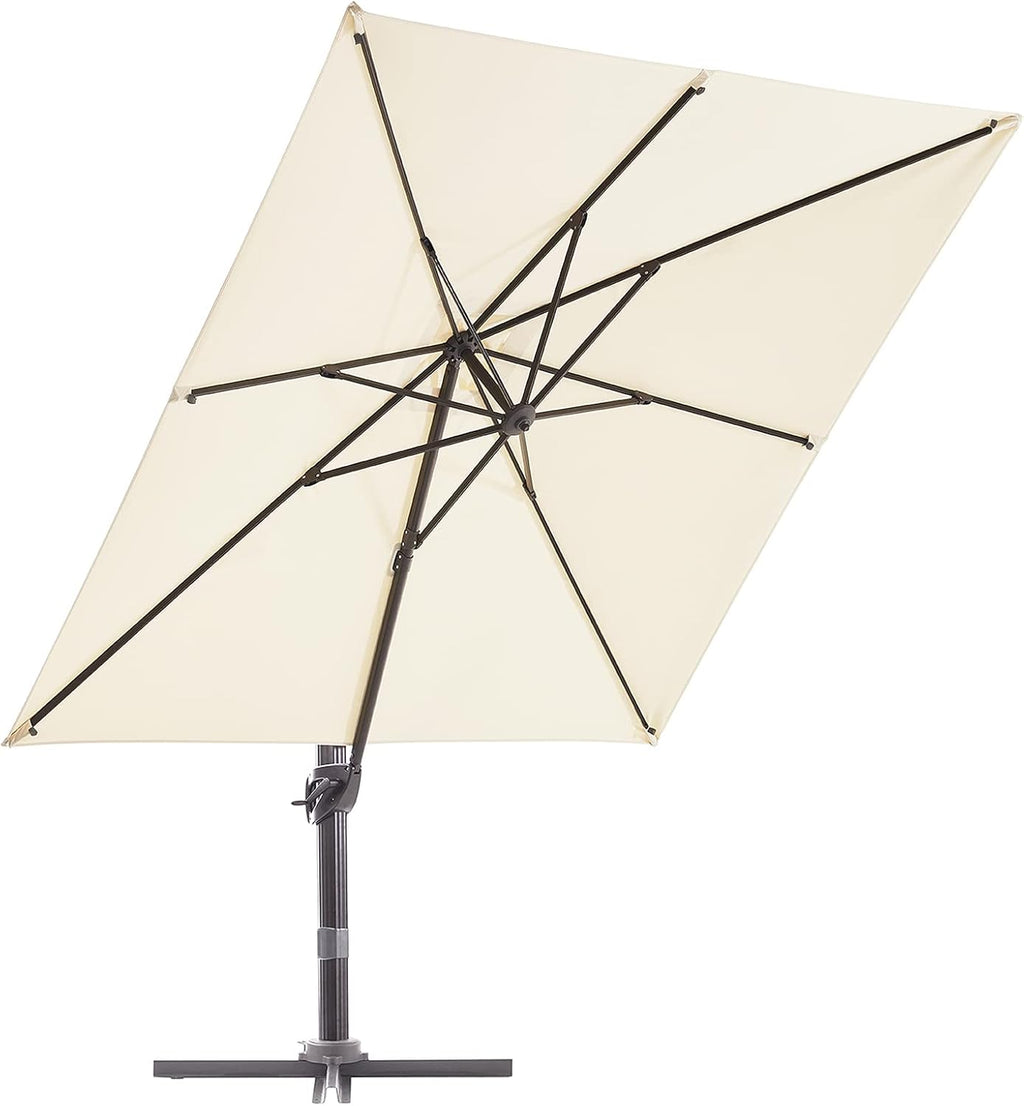Sky Blue 9x9 FT Square Cantilever Umbrella with Cross Base U1933