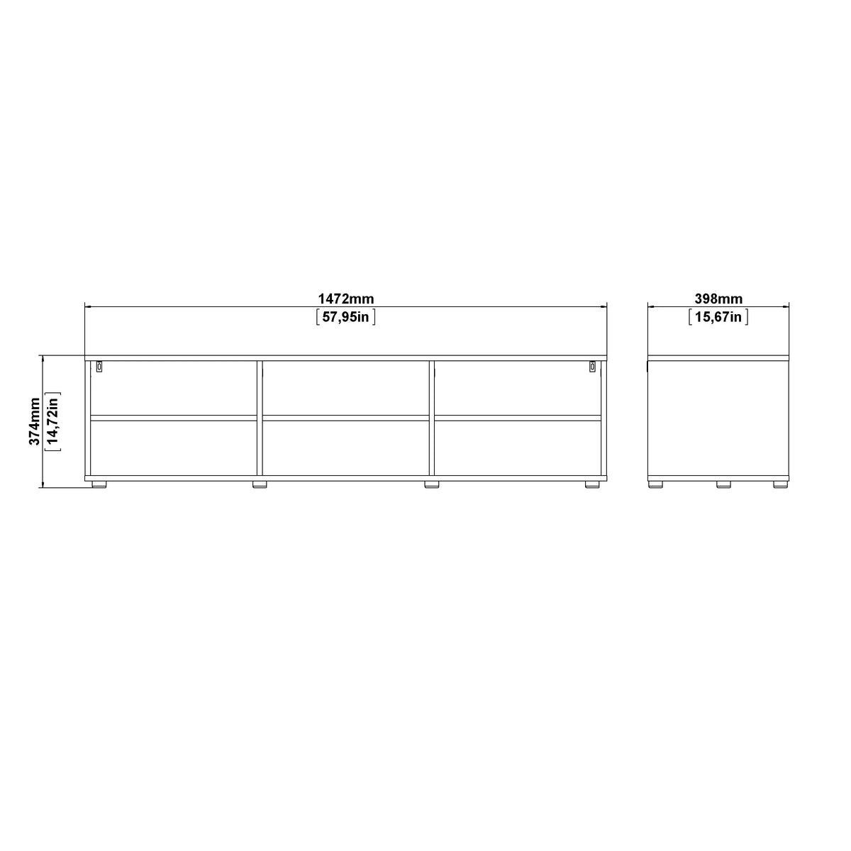 White 6 Shelf TV Stand P3535