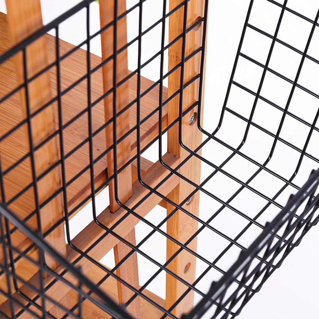 Iron Mesh Shelf Basket Cupboard Cabinet Door Organizer Rack J35907