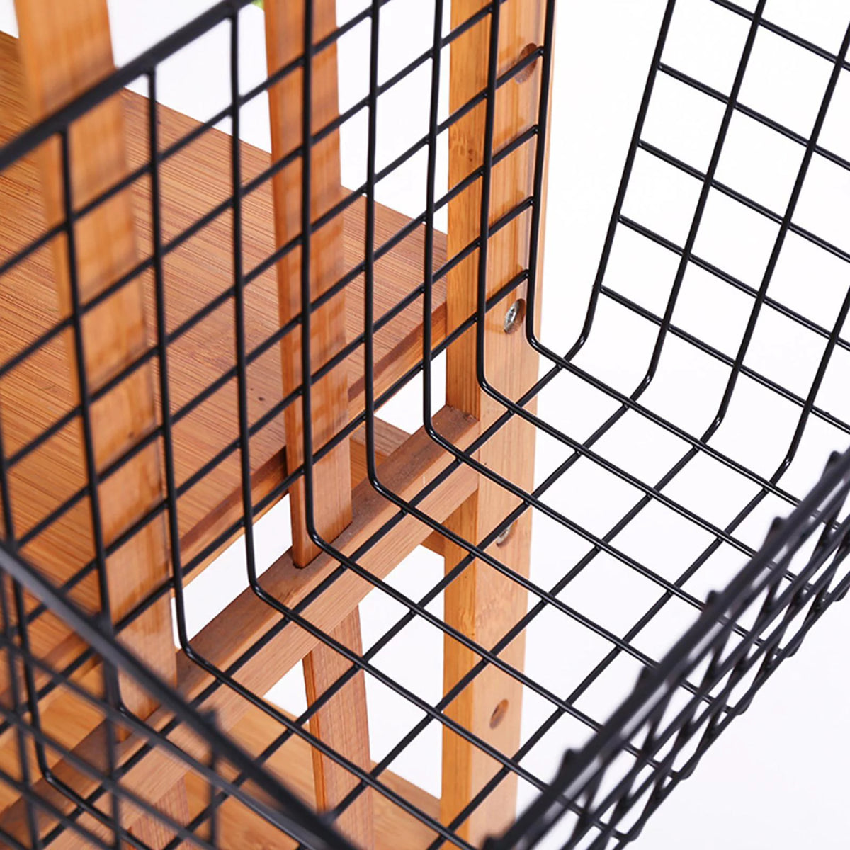 Iron Mesh Shelf Basket Cupboard Cabinet Door Organizer Rack J35907