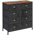 Rustic Vertical Dresser with 8 Fabric Drawers O171