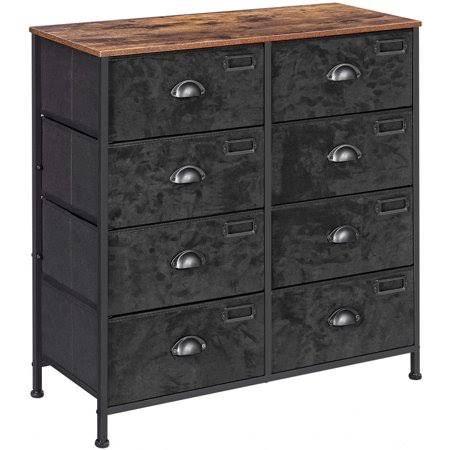 Rustic Vertical Dresser with 8 Fabric Drawers O171