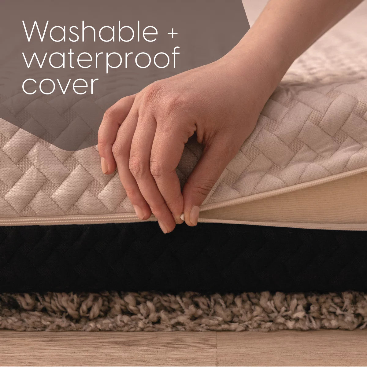 Queen Memory Foam Tri Folding Mattress with Waterproof Washable Cover H4577