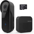 Battery Powered WiFi Doorbell Camera with Chime, 32G SD Card, 1080P Night Vision Q4477
