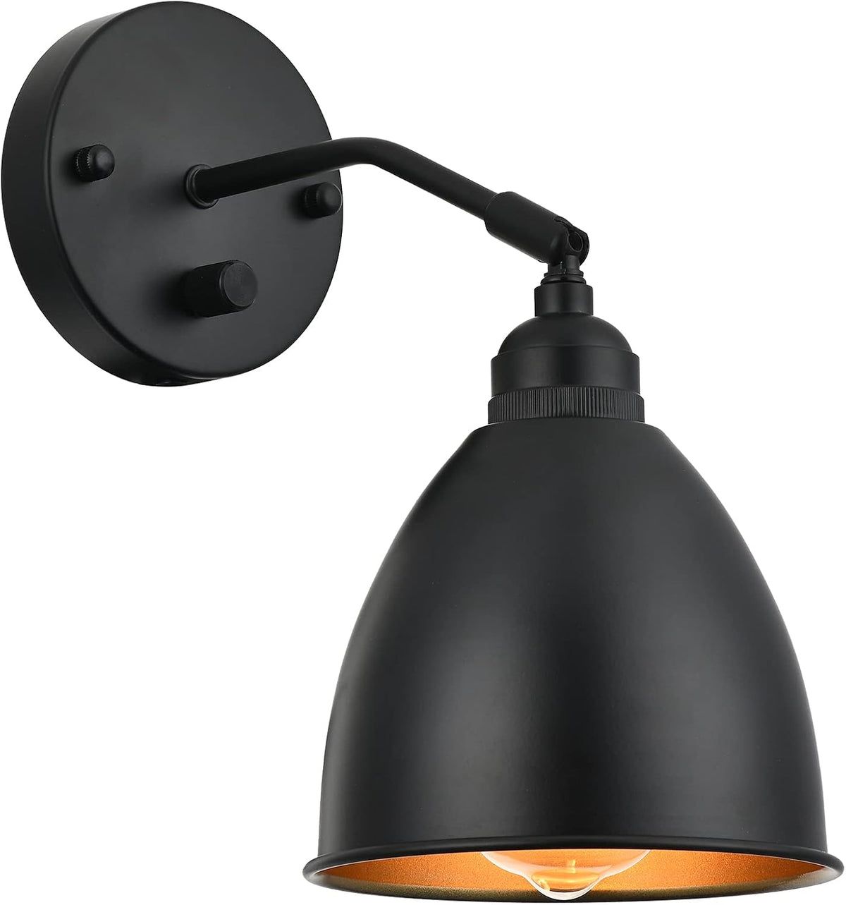 Matt Black Metal Wall Sconce with on/Off Switch B590