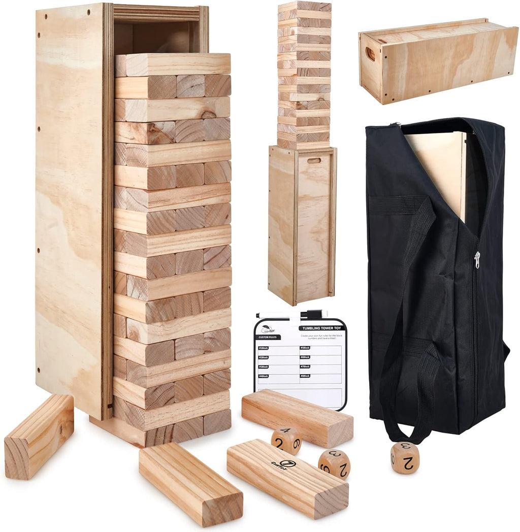 Giant Stacking Game Wooden Tower Game Set with Carrying Bag C3016