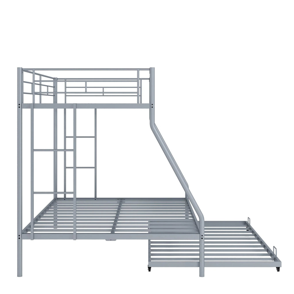 Black Twin Over Full Metal Bunk Beds with Trundle E3455