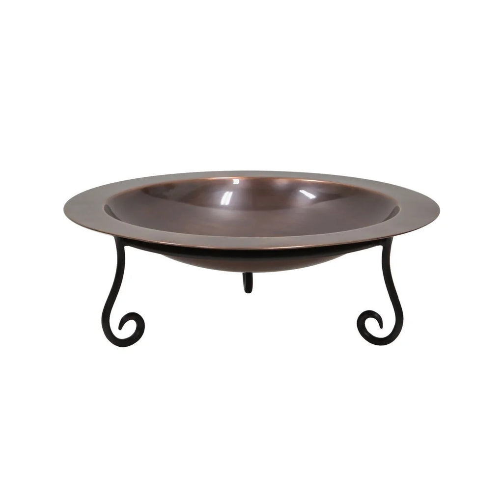 18" Copper Birdbath with Stand M417