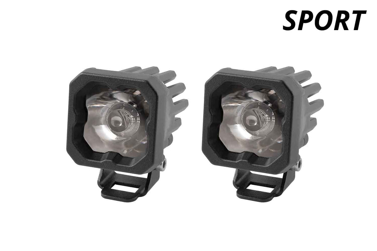 White Wide LED Pod Light Pair Y326