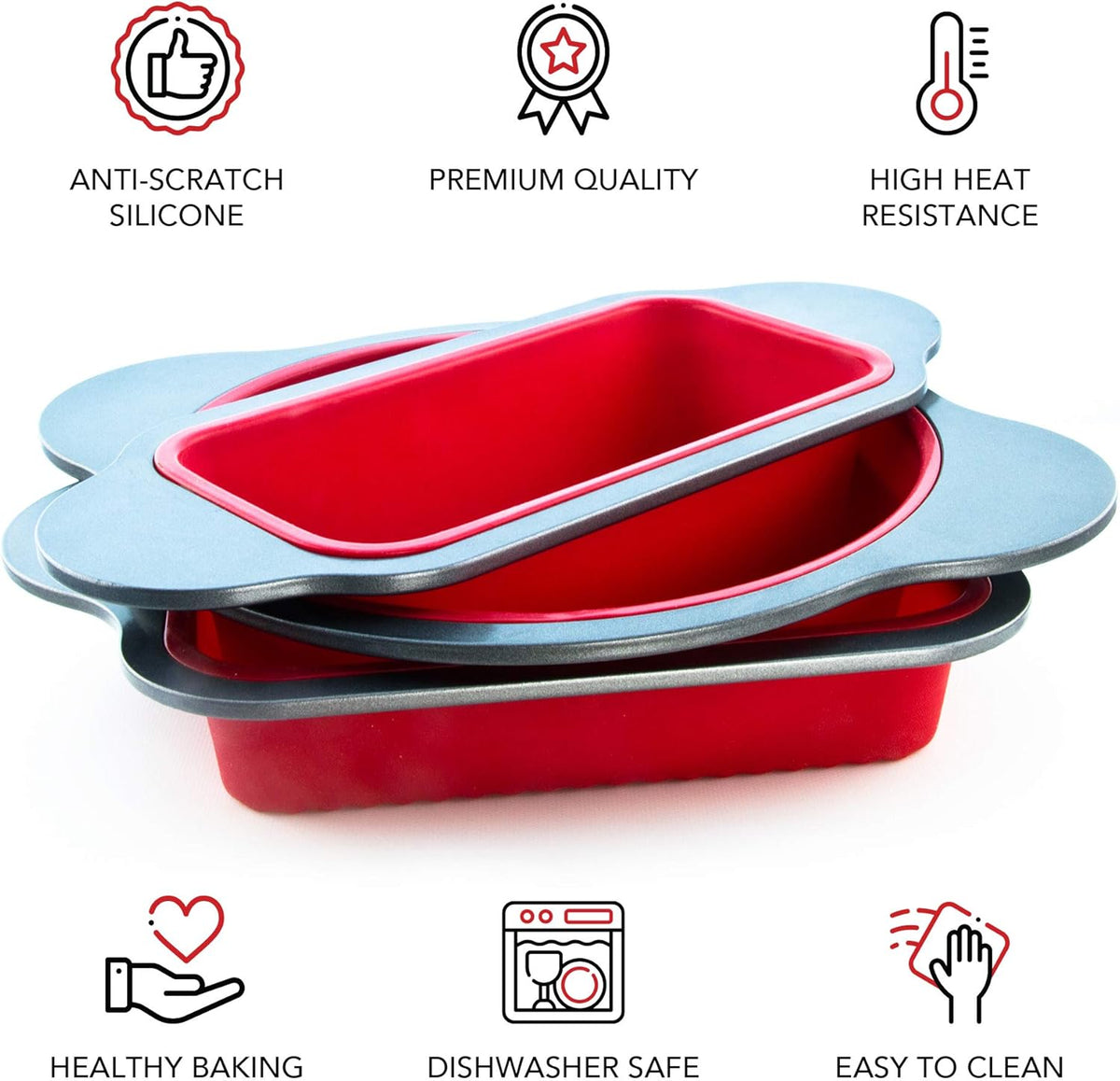 3 PCS Non-Stick Silicone Bakeware Set E859159