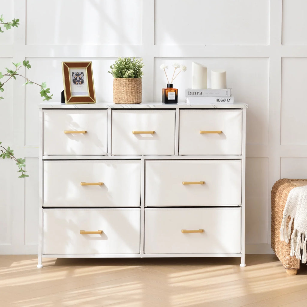 White 7 Drawer Dresser B108835