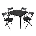 5 Piece Black Folding Card Table and 4 Chairs Furniture Set P781