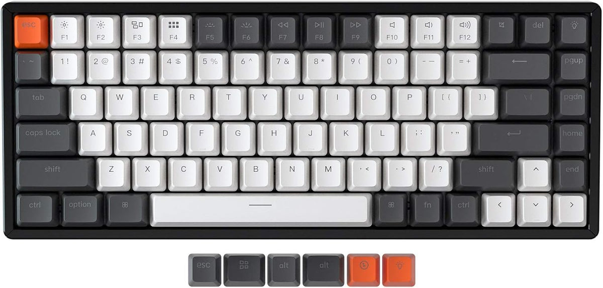 75% Layout 84 Keys Hot-swappable Bluetooth Wireless/USB Wired Mechanical Keyboard with Gateron G Pro Brown Switch Y885067